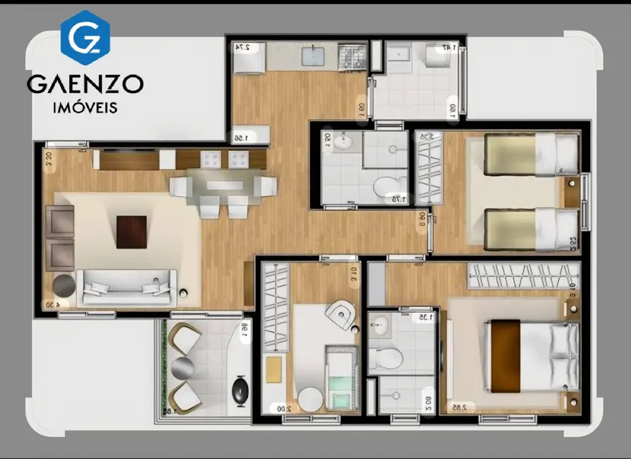 Apartamento com 3 quartos à venda, 74m2 em Tamboré, Barueri - SP - imagem 4 Foto 4 de Apartamento com 3 quartos à venda, 74m2 em Tamboré, Barueri - SP