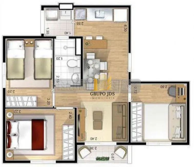 Foto 7 de Apartamento com 3 quartos à venda, 56m2 em Jardim Maria Eugênia, Sorocaba - SP