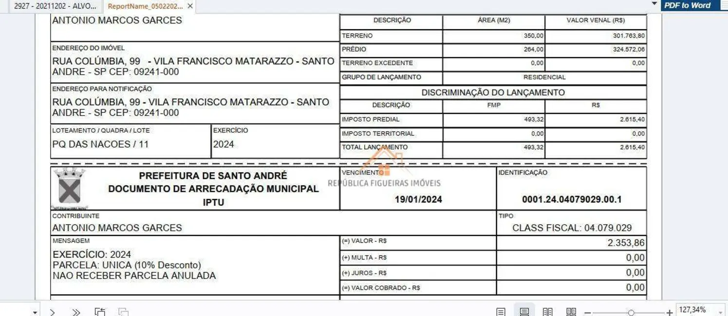 Foto 2 de Terreno / Lote à venda, 355m2 em Parque das Nações, Santo Andre - SP