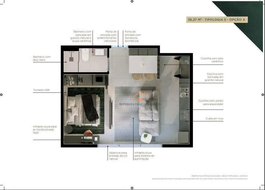 Foto 4 de Apartamento com 1 quarto à venda, 37m2 em Centro, Sao Caetano Do Sul - SP