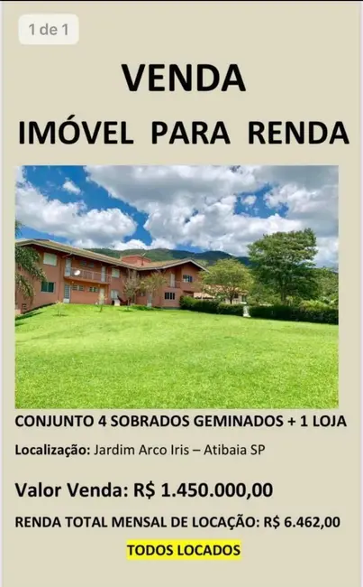 Foto 1 de Casa de Condomínio com 4 quartos à venda, 1457m2 em Parque Arco Iris, Atibaia - SP