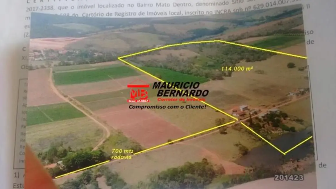Foto 1 de Terreno / Lote à venda, 114000m2 em Itatiba - SP
