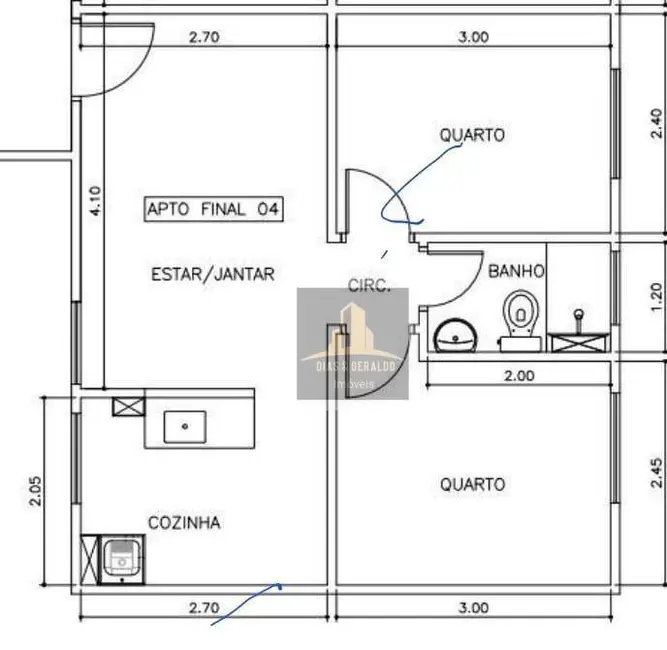 Foto 8 de Apartamento com 2 quartos à venda, 44m2 em Sao Jose Dos Campos - SP