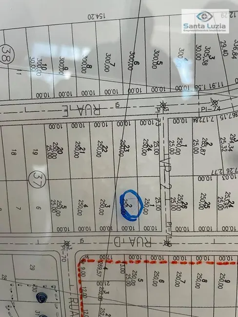 Foto 2 de Terreno / Lote à venda, 250m2 em Liberdade, Santa Luzia - MG