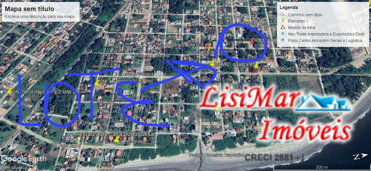 Foto 1 de Terreno / Lote à venda, 384m2 em Itapoa - SC