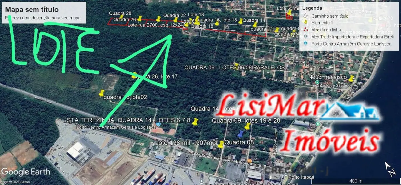 Foto 1 de Terreno / Lote à venda, 288m2 em Itapoa - SC