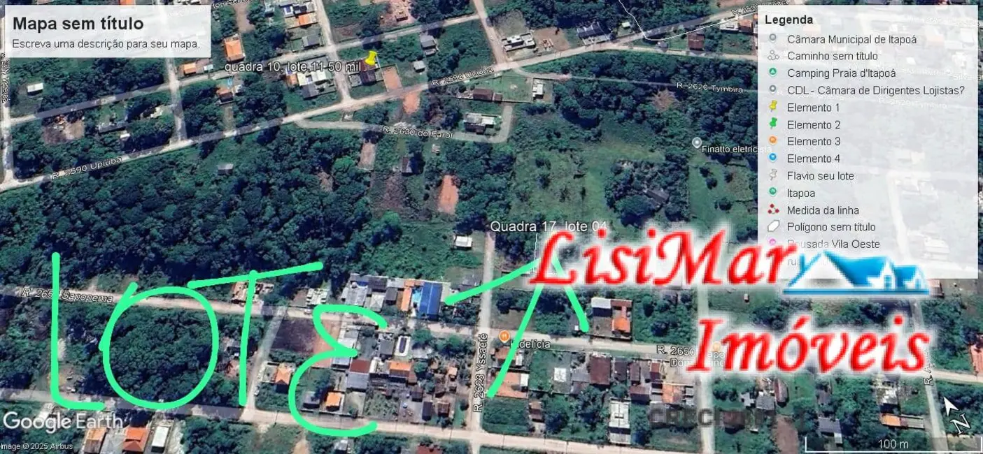 Foto 1 de Terreno / Lote à venda, 480m2 em Itapoa - SC