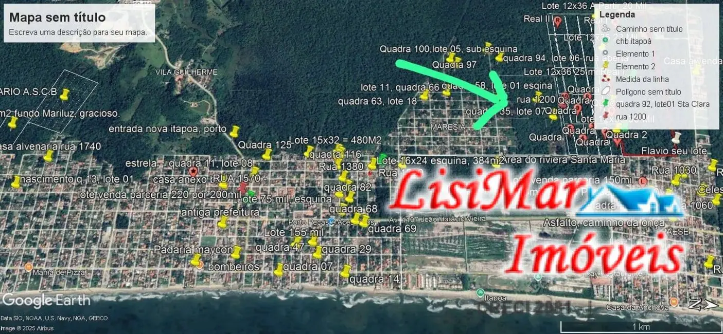 Foto 1 de Terreno / Lote à venda, 410m2 em Itapoa - SC