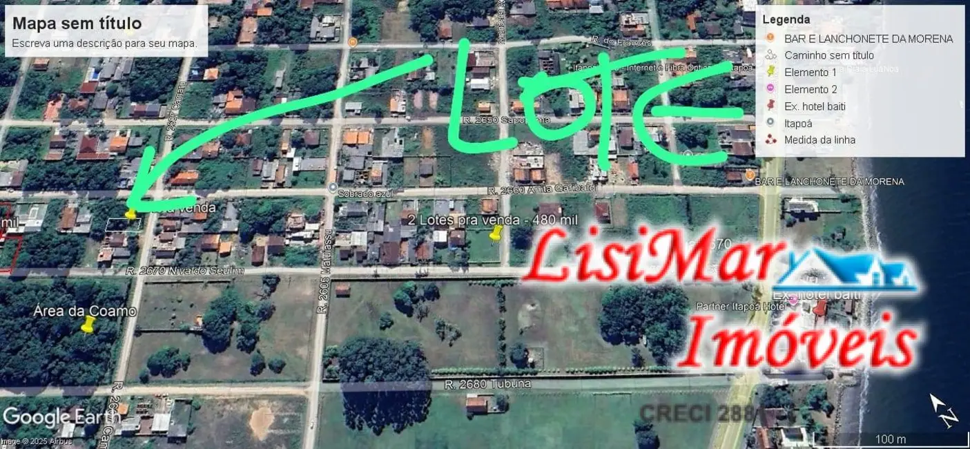 Foto 4 de Terreno / Lote à venda, 312m2 em Itapoa - SC