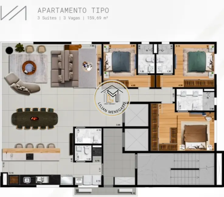 Foto 2 de Apartamento com 3 quartos à venda, 160m2 em Região Central, Caieiras - SP