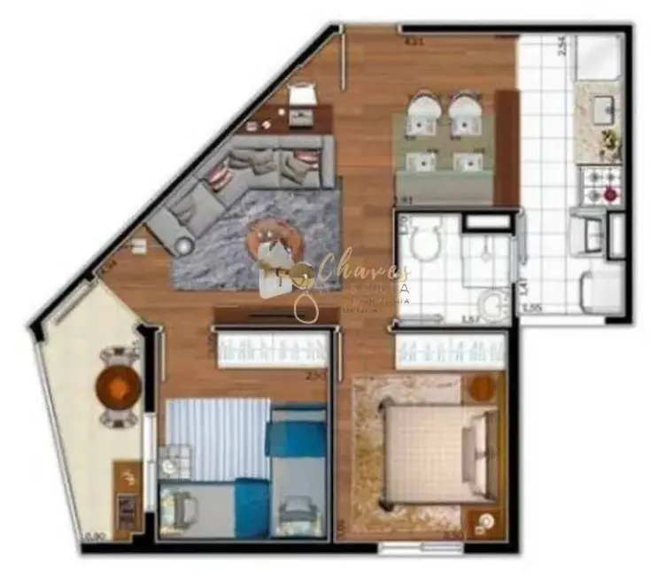 Foto 2 de Apartamento com 2 quartos à venda, 51m2 em Jardim Monte Alegre, Taboao Da Serra - SP
