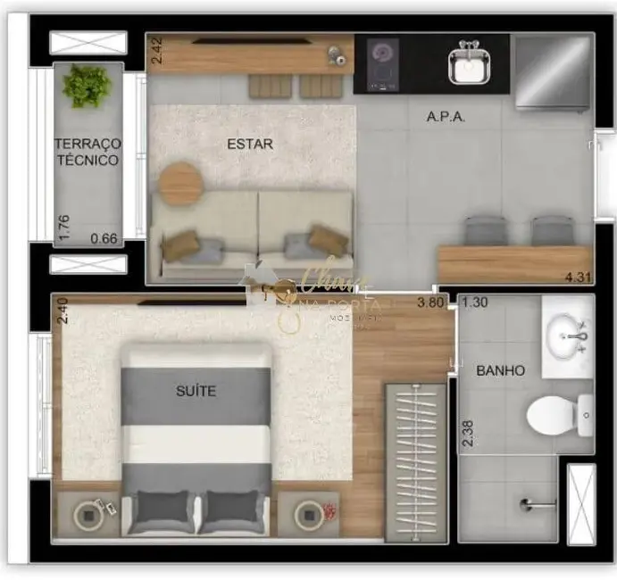 Foto 5 de Kitnet com 1 quarto à venda, 28m2 em Jardim Prudência, São Paulo - SP