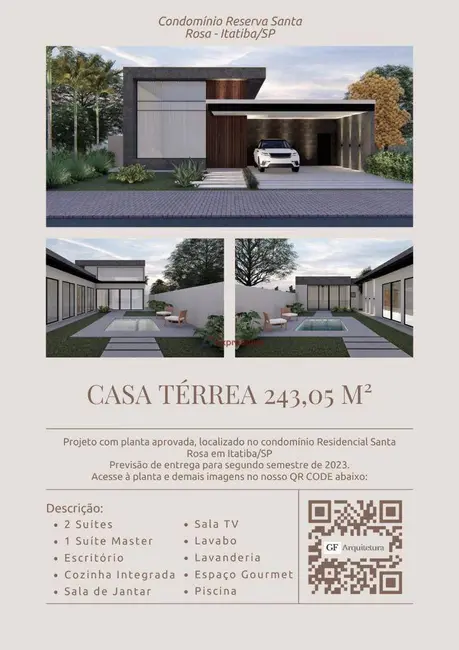 Foto 1 de Casa de Condomínio com 3 quartos à venda, 510m2 em Reserva Santa Rosa, Itatiba - SP