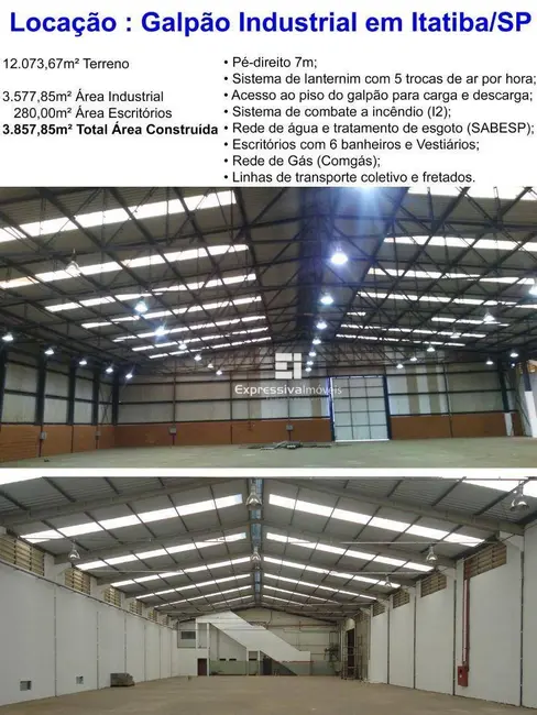 Foto 4 de Armazém / Galpão para alugar, 12073m2 em Distrito Industrial Alfredo Relo, Itatiba - SP