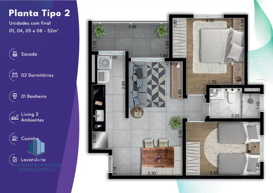 Foto 8 de Apartamento com 2 quartos à venda em Vila Espírito Santo, Sorocaba - SP