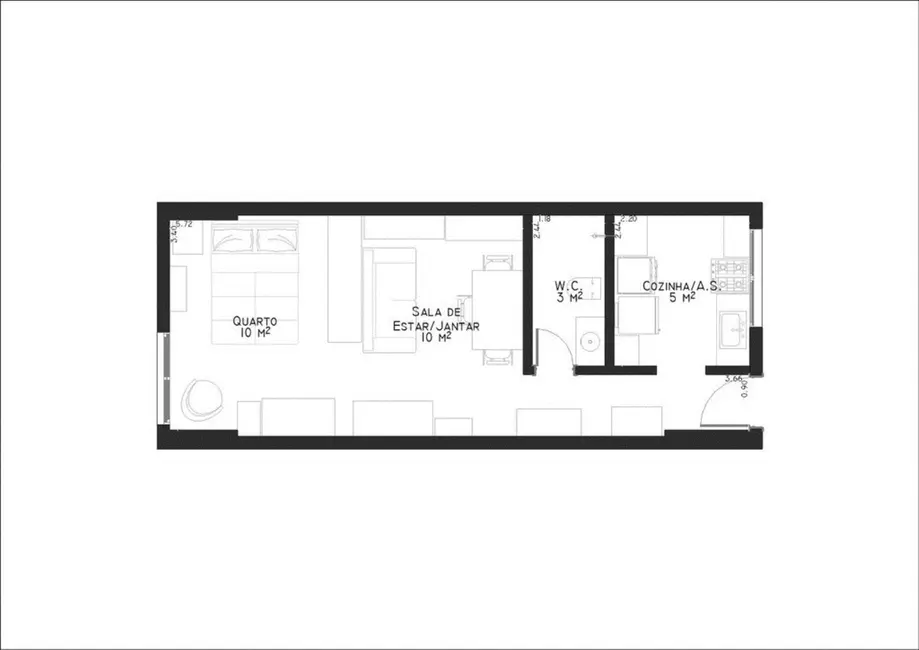 Apartamento com 1 quarto à venda, 34m2 em Santa Cecília, São Paulo - SP - imagem 9 Foto 9 de Apartamento com 1 quarto à venda, 34m2 em Santa Cecília, São Paulo - SP