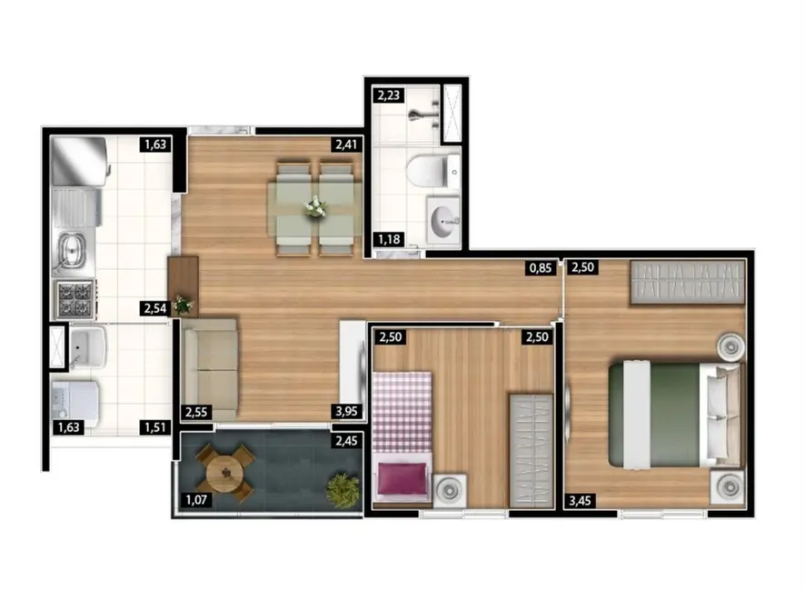 Foto 3 de Apartamento com 2 quartos à venda, 45m2 em Vila Prudente, São Paulo - SP