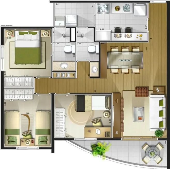 Foto 6 de Apartamento com 3 quartos à venda, 76m2 em Sacomã, São Paulo - SP