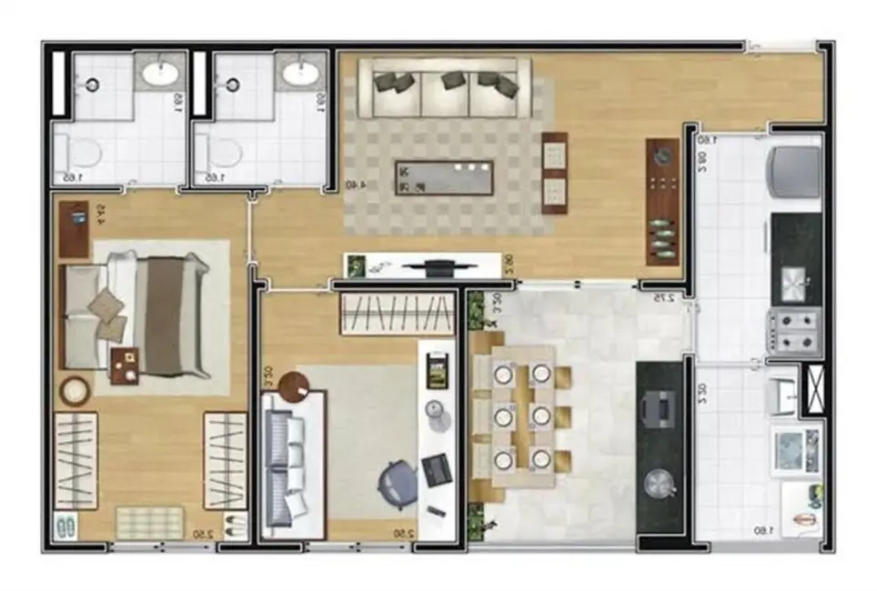 Foto 5 de Apartamento com 2 quartos à venda, 65m2 em Belém, São Paulo - SP