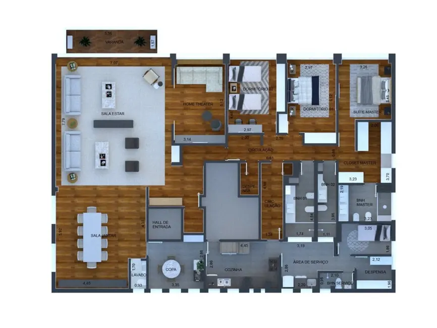 Apartamento com 3 quartos à venda, 306m2 em Jardim América, São Paulo - SP - imagem 9 Foto 9 de Apartamento com 3 quartos à venda, 306m2 em Jardim América, São Paulo - SP