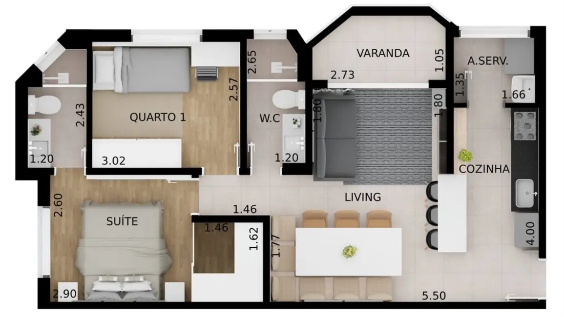 Apartamento com 2 quartos à venda, 58m2 em Vila Olímpia, São Paulo - SP - imagem 8 Foto 8 de Apartamento com 2 quartos à venda, 58m2 em Vila Olímpia, São Paulo - SP