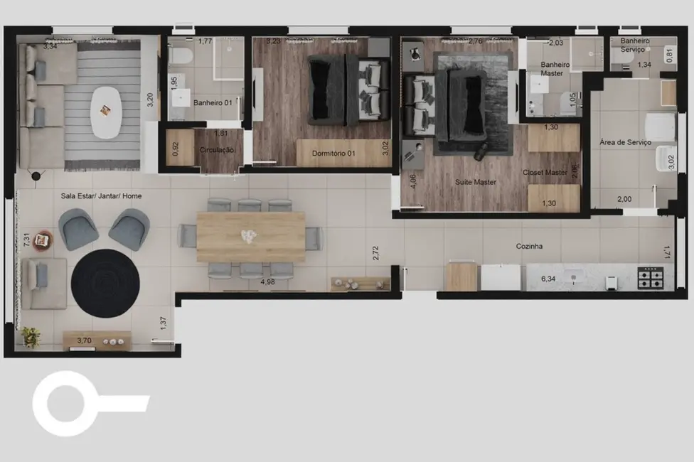 Apartamento com 3 quartos à venda, 106m2 em Bela Vista, São Paulo - SP - imagem 9 Foto 9 de Apartamento com 3 quartos à venda, 106m2 em Bela Vista, São Paulo - SP