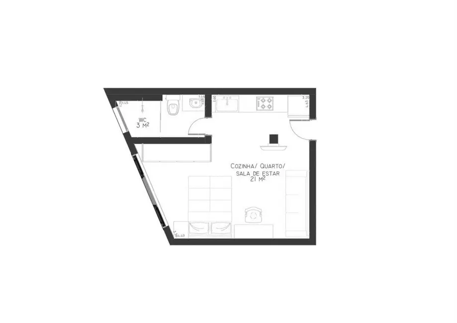 Foto 9 de Apartamento à venda, 25m2 em República, São Paulo - SP