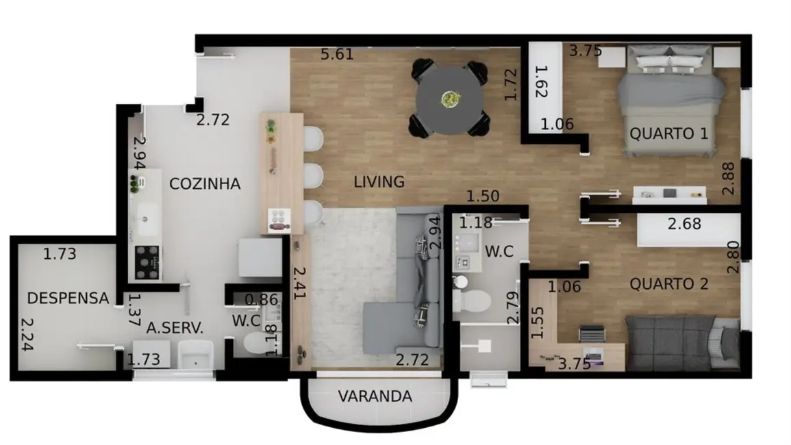 Apartamento com 2 quartos à venda, 71m2 em Pinheiros, São Paulo - SP - imagem 8 Foto 8 de Apartamento com 2 quartos à venda, 71m2 em Pinheiros, São Paulo - SP