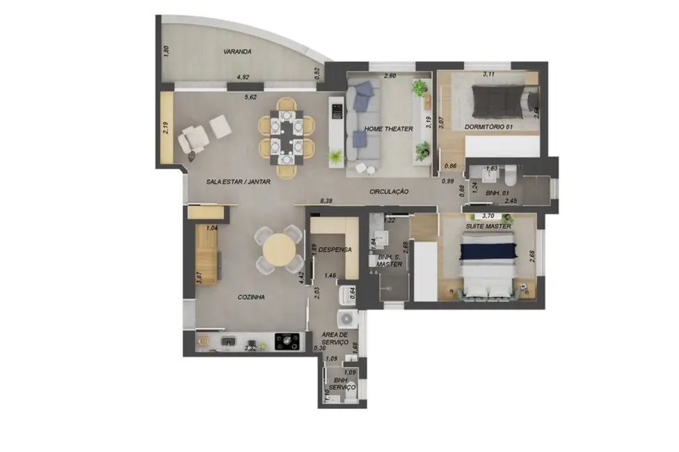 Apartamento com 3 quartos à venda, 100m2 em Perdizes, São Paulo - SP - imagem 9 Foto 9 de Apartamento com 3 quartos à venda, 100m2 em Perdizes, São Paulo - SP