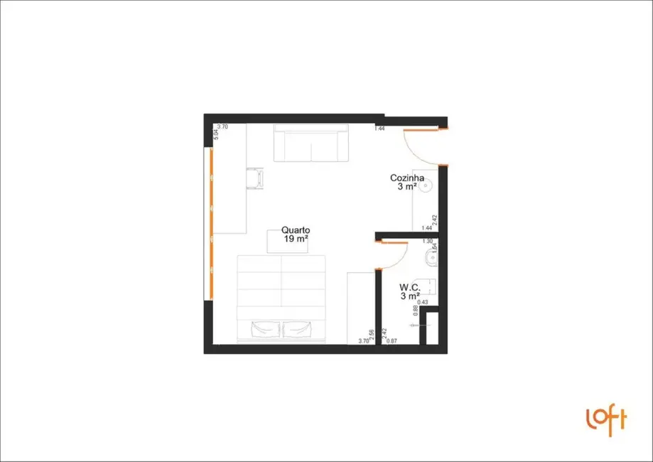 Foto 6 de Apartamento à venda, 27m2 em Moema, São Paulo - SP