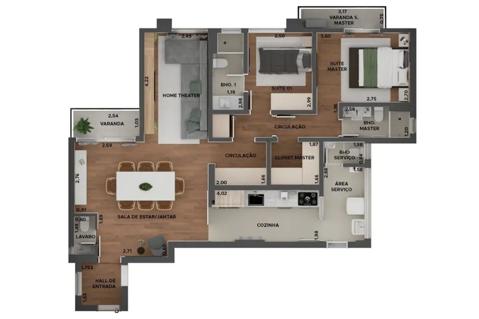 Apartamento com 2 quartos à venda, 102m2 em Moema, São Paulo - SP - imagem 9 Foto 9 de Apartamento com 2 quartos à venda, 102m2 em Moema, São Paulo - SP