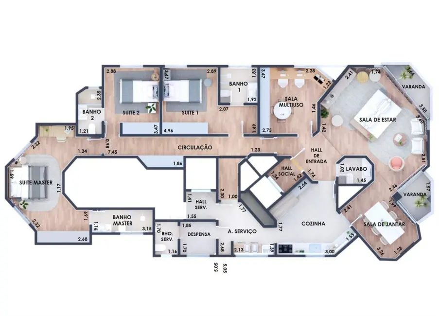Apartamento com 4 quartos à venda, 169m2 em Moema, São Paulo - SP - imagem 9 Foto 9 de Apartamento com 4 quartos à venda, 169m2 em Moema, São Paulo - SP