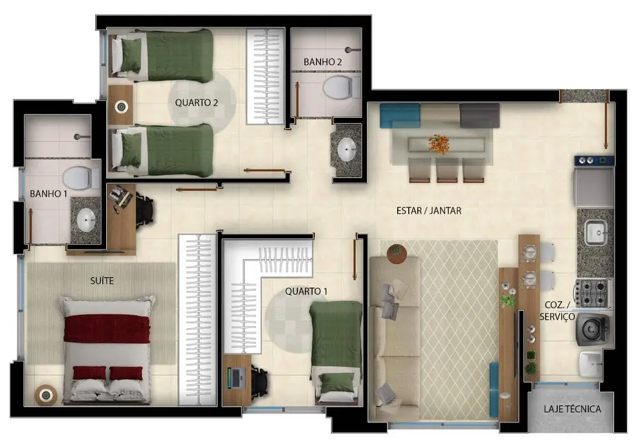 Foto 23 de Apartamento com 3 quartos à venda em Parque Amazônia, Goiania - GO