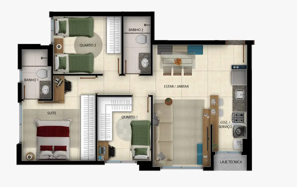 Foto 26 de Apartamento com 3 quartos à venda em Parque Amazônia, Goiania - GO