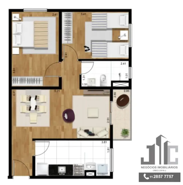 Foto 7 de Apartamento com 2 quartos à venda, 51m2 em Vila Nova Bonsucesso, Guarulhos - SP