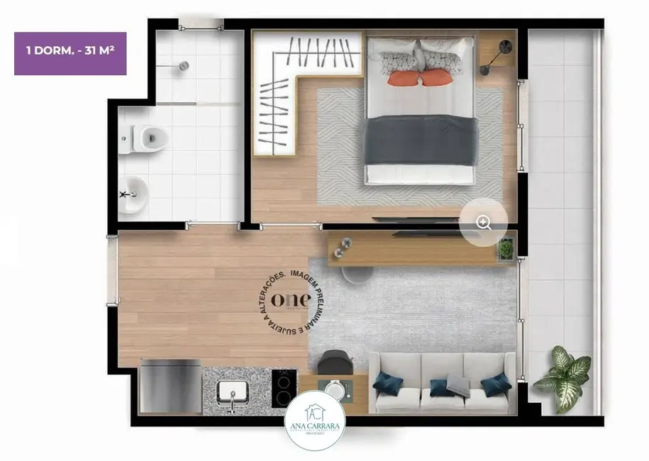 Apartamento com 1 quarto à venda, 31m2 em Santo Amaro, São Paulo - SP - imagem 9 Foto 9 de Apartamento com 1 quarto à venda, 31m2 em Santo Amaro, São Paulo - SP