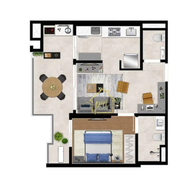 Apartamento com 1 quarto à venda, 54m2 em Boqueirão, Santos - SP - imagem 2 Foto 2 de Apartamento com 1 quarto à venda, 54m2 em Boqueirão, Santos - SP