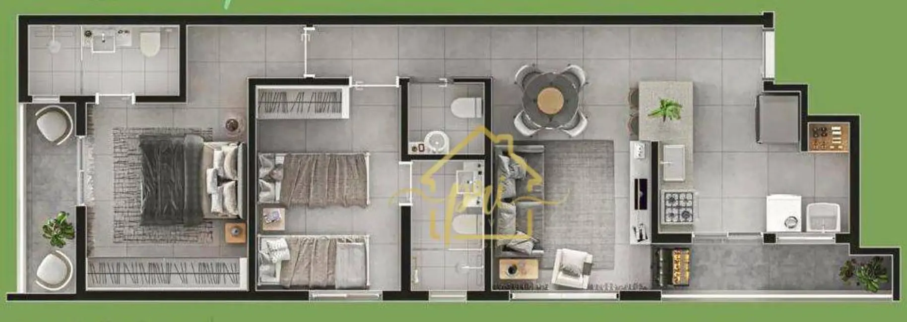 Foto 3 de Apartamento com 2 quartos à venda, 82m2 em Aparecida, Santos - SP