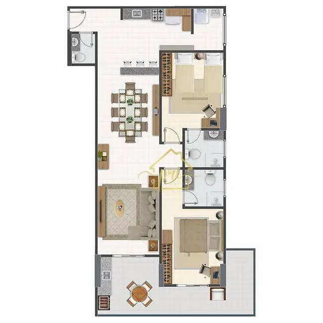 Foto 5 de Apartamento com 2 quartos à venda, 85m2 em Aviação, Praia Grande - SP