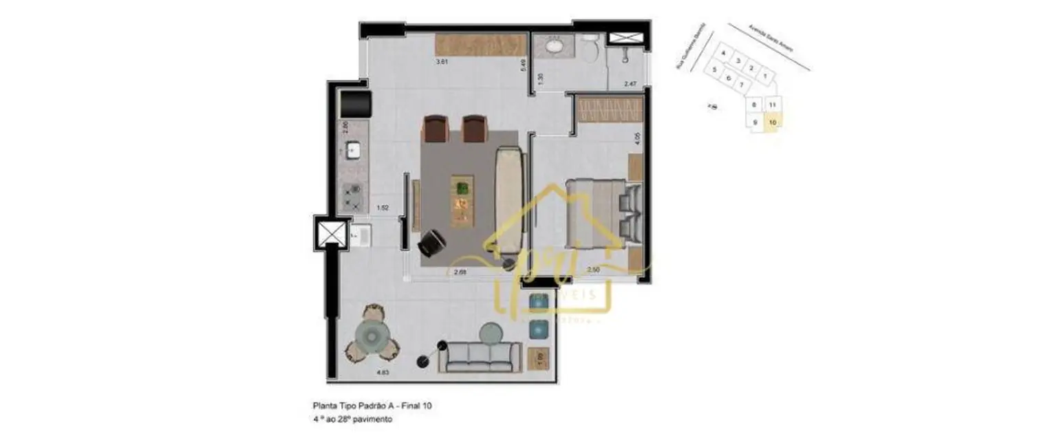 Apartamento com 1 quarto à venda, 52m2 em Itaim Bibi, São Paulo - SP - imagem 2 Foto 2 de Apartamento com 1 quarto à venda, 52m2 em Itaim Bibi, São Paulo - SP