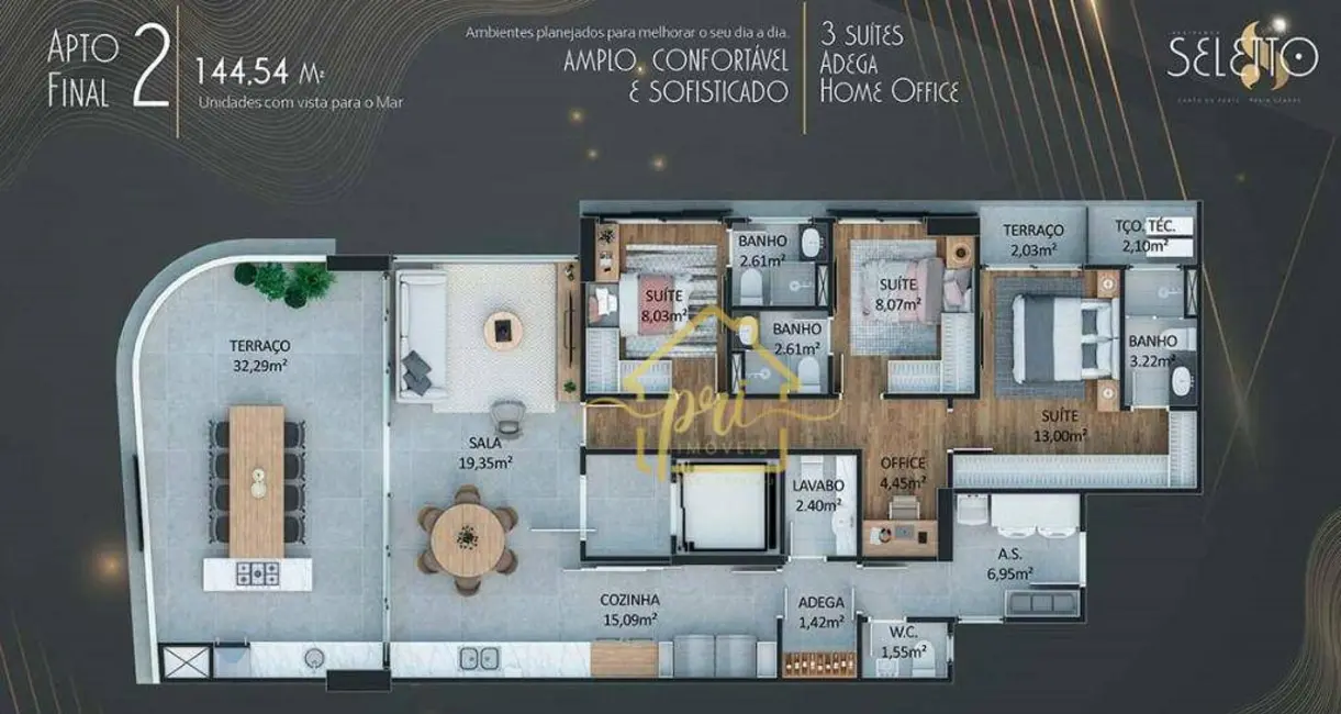 Apartamento com 3 quartos à venda, 145m2 em Canto do Forte, Praia Grande - SP - imagem 4 Foto 4 de Apartamento com 3 quartos à venda, 145m2 em Canto do Forte, Praia Grande - SP