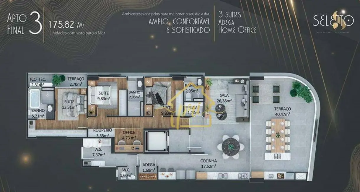 Apartamento com 3 quartos à venda, 145m2 em Canto do Forte, Praia Grande - SP - imagem 3 Foto 3 de Apartamento com 3 quartos à venda, 145m2 em Canto do Forte, Praia Grande - SP