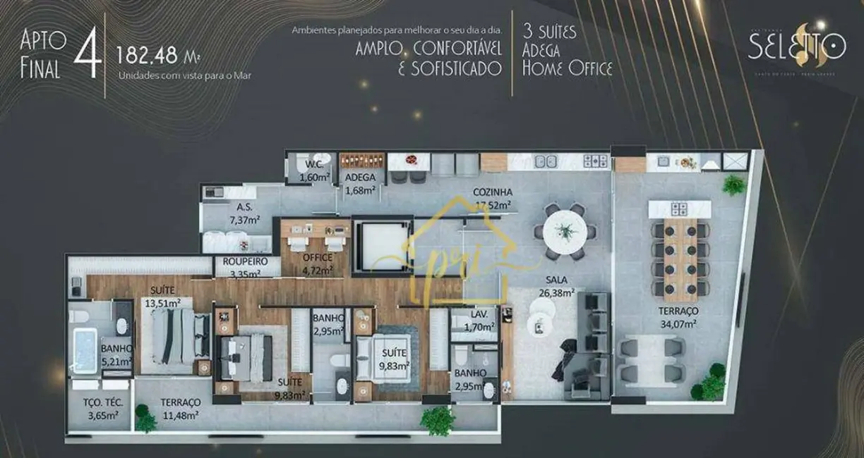 Apartamento com 3 quartos à venda, 145m2 em Canto do Forte, Praia Grande - SP - imagem 2 Foto 2 de Apartamento com 3 quartos à venda, 145m2 em Canto do Forte, Praia Grande - SP