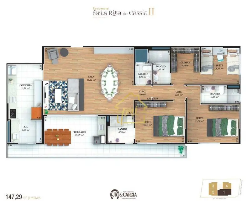 Foto 2 de Apartamento com 3 quartos à venda, 145m2 em Aviação, Praia Grande - SP