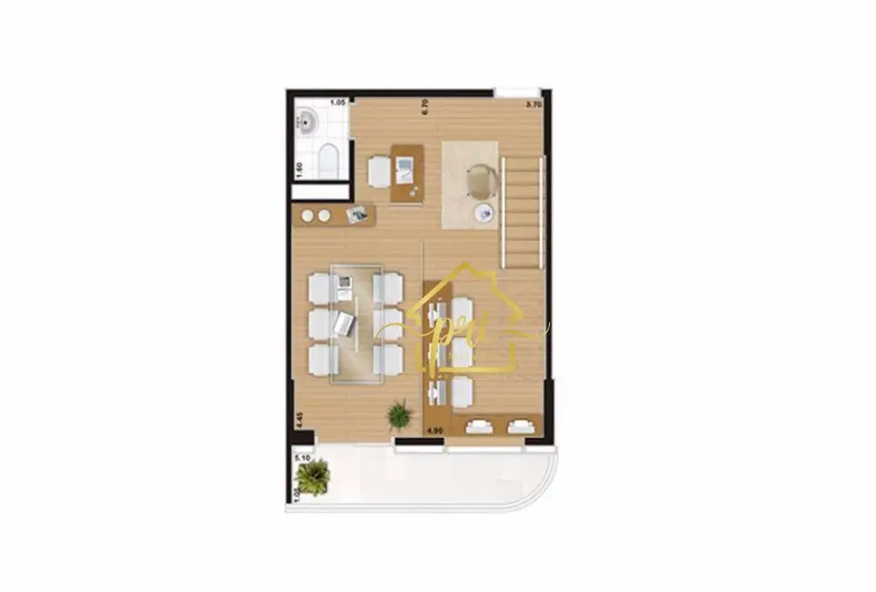 Foto 9 de Sala Comercial à venda, 43m2 em Valongo, Santos - SP