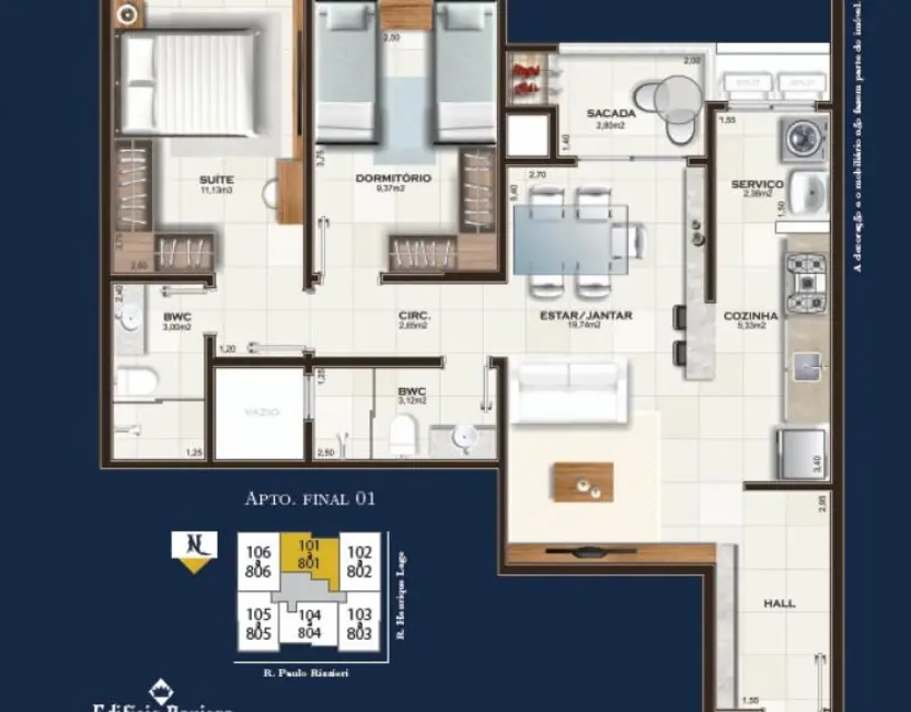 Foto 7 de Apartamento com 2 quartos à venda, 84m2 em Centro, Icara - SC