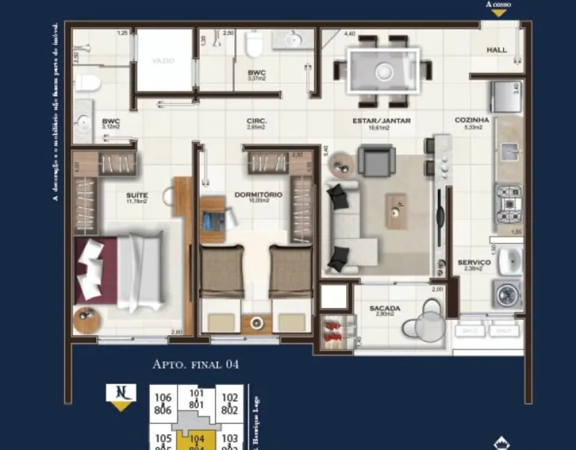 Foto 9 de Apartamento com 2 quartos à venda, 84m2 em Centro, Icara - SC
