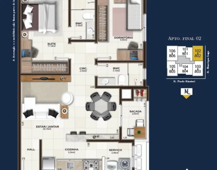 Foto 8 de Apartamento com 2 quartos à venda, 84m2 em Centro, Icara - SC