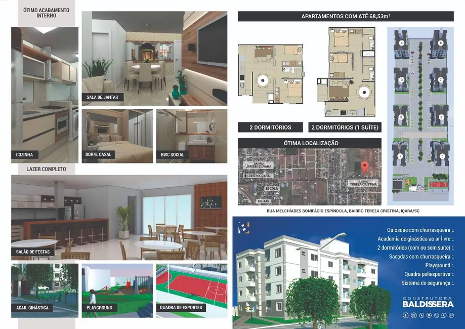 Foto 9 de Apartamento com 2 quartos à venda, 68m2 em Icara - SC
