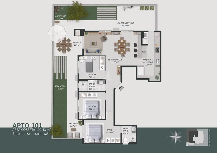 Foto 3 de Apartamento com 3 quartos à venda, 161m2 em Ingleses do Rio Vermelho, Florianopolis - SC